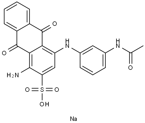 sodium 4-[[3-(acetylamino)phenyl]amino]-1-amino-9,10-dihydro-9,10-dioxoanthracene-2-sulphonate  结构式