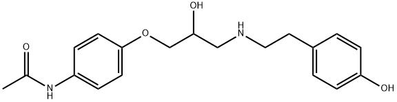 4-hydroxyphenethylamino-3-(4-acetamido)phenoxypropan-2-ol 结构式