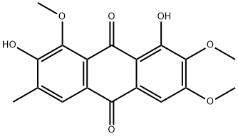 1,7-二羟基-2,3,8-三甲氧基-6-甲基蒽-9,10-二酮 结构式