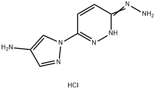 3(2H)-Pyridazinone, 6-(4-amino-1H-pyrazol-1-yl)-, hydrazone, dihydroch loride 结构式