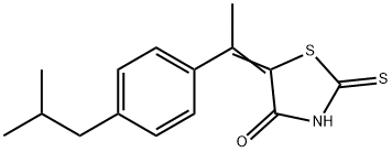 5-[1-(p-Isobutylphenyl)ethylidene]-4-oxo-2-thioxothiazolidine 结构式