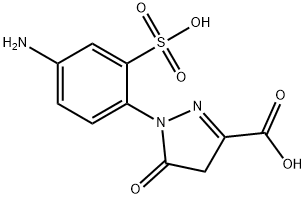 1-(4-amino-2-sulphophenyl)-4,5-dihydro-5-oxo-1H-pyrazole-3-carboxylic acid 结构式