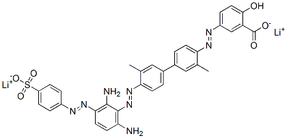 dilithium 5-[[4'-[[2,6-diamino-3-[(4-sulphonatophenyl)azo]phenyl]azo]-3,3'-dimethyl[1,1'-biphenyl]-4-yl]azo]salicylate 结构式