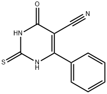 5-Pyrimidinecarbonitrile, 1,2,3,4-tetrahydro-4-oxo-6-phenyl-2-thioxo- 结构式