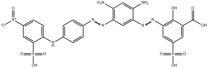 3-[[2,4-diamino-5-[[4-(4-nitro-2-sulphoanilino)phenyl]azo]phenyl]azo]-5-sulphosalicylic acid 结构式