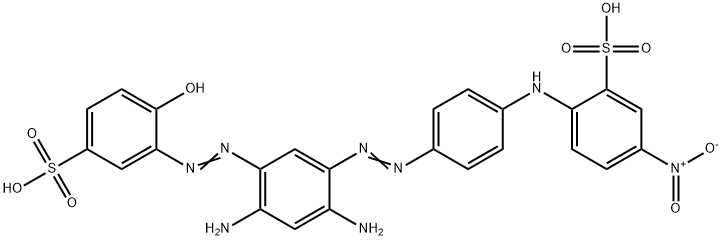 2-[[4-[[2,4-diamino-5-[(2-hydroxy-5-sulphophenyl)azo]phenyl]azo]phenyl]amino]-5-nitrobenzenesulphonic acid 结构式