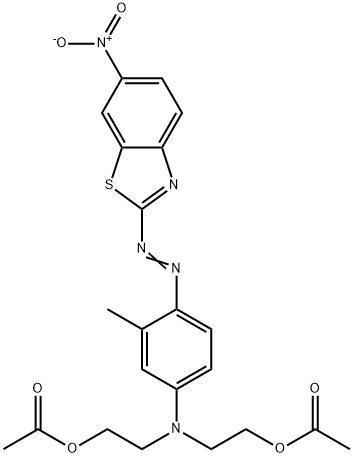 2,2'-[[3-甲基-4-[(6-硝基-2-苯并噻唑基)偶氮]苯基]亚氨基]双乙醇双乙酸酯 结构式