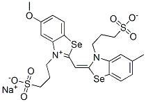 5-甲氧基-2-[[5-甲基-3-(3-磺丙基)-2(3H)苯并硒唑亚基]甲基]-3-(3-磺丙基)苯并硒唑内翁盐钠盐 结构式