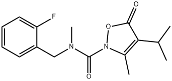 2(5H)-Isoxazolecarboxamide,  N-[(2-fluorophenyl)methyl]-N,3-dimethyl-4-(1-methylethyl)-5-oxo- 结构式