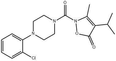 Piperazine,  1-(2-chlorophenyl)-4-[[3-methyl-4-(1-methylethyl)-5-oxo-2(5H)-isoxazolyl]carbonyl]-  (9CI) 结构式