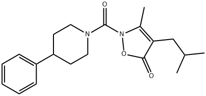 Piperidine,  1-[[3-methyl-4-(2-methylpropyl)-5-oxo-2(5H)-isoxazolyl]carbonyl]-4-phenyl-  (9CI) 结构式