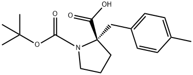 BOC-(S)-ALPHA-(4-METHYLBENZYL)-PROLINE 结构式