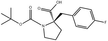 N-BOC-(R)-1-(4-氟苄基)-DL-脯氨酸 结构式