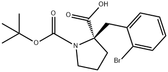 Boc-(R)-a-(2-bromo-benzyl)-proline 结构式