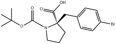 BOC-(R)-ALPHA-(4-BROMOBENZYL)-PROLINE 结构式