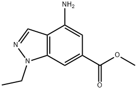 1H-Indazole-6-carboxylicacid,4-amino-1-ethyl-,methylester(9CI) 结构式