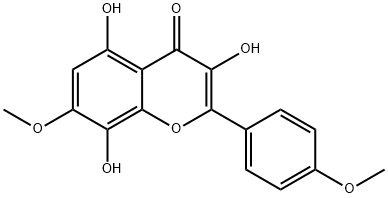 3,5,8-trihydroxy-7,4'-dimethoxyflavone 结构式