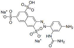 disodium hydrogen -7-[[4-amino-2-[(aminocarbonyl)amino]phenyl]azo]naphthalene-1,3,6-trisulphonate 结构式