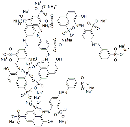 ammonium trisodium 7-hydroxy-8-[[4-[(m-phosphonatophenyl)azo]-2-sulphonatophenyl]azo]naphthalene-1,3-disulphonate 结构式