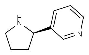 (R)-3-(吡咯烷-2-基)吡啶 结构式