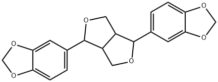 1,4-Bis(1,3-benzodioxole-5-yl)tetrahydro-1H,3H-furo[3,4-c]furan 结构式