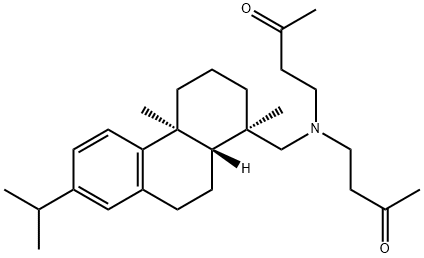 [1R-(1alpha,4abeta,10aalpha)]-4,4'-[[[1,2,3,4,4a,9,10,10a-octahydro-7-isopropyl-1,4a-dimethylphenanthren-1-yl]methyl]imino]bisbutan-2-one 结构式