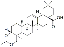 Olean-12-en-28-oic acid, 3,23-(ethylidenebis(oxy))-, (3beta,4alpha)- 结构式