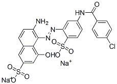 6-Amino-5-[[5-[(4-chlorobenzoyl)amino]-2-sulfophenyl]azo]-4-hydroxy-2-naphthalenesulfonic acid disodium salt 结构式