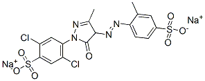 disodium 2,5-dichloro-4-[4,5-dihydro-3-methyl-5-oxo-4-[(4-sulphonato-o-tolyl)azo]-1H-pyrazol-1-yl]benzenesulphonate 结构式