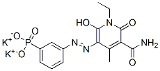 dipotassium 3-[3-carbamoyl-1-ethyl-1,2-dihydro-6-hydroxy-4-methyl-2-oxo-5-pyridylazo]phenylphosphonate 结构式