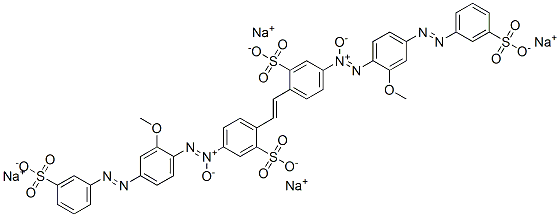 2,2'-(1,2-Ethenediyl)bis[5-[[2-methoxy-4-[(3-sulfophenyl)azo]phenyl]-NNO-azoxy]benzenesulfonic acid]tetrasodium salt 结构式