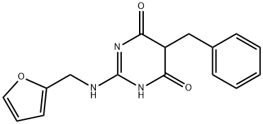 5-Benzyl-2-(furfurylamino)pyrimidine-4,6(1H,5H)-dione 结构式