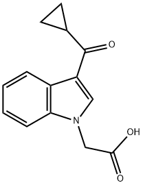 [3-(环丙基羰基)-1H-吲哚-1-基]乙酸 结构式