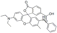 6'-(Diethylamino)-3'-methyl-3-oxo-2'-(phenylamino)spiro[isobenzofuran-1(3H),9'-[9H]xanthene]-6-carboxylic acid 结构式