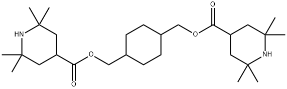 Bis(2,2,6,6-tetramethyl-4-piperidinecarboxylic acid)1,4-cyclohexanediylbis(methylene) ester 结构式