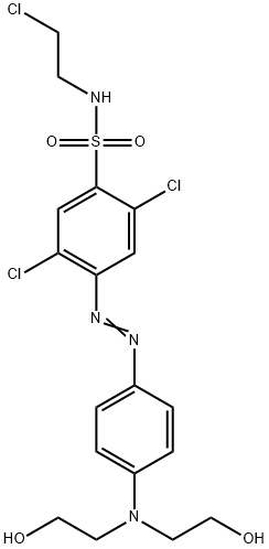 4-[[4-[bis(2-hydroxyethyl)amino]phenyl]azo]-2,5-dichloro-N-(2-chloroethyl)benzenesulphonamide 结构式