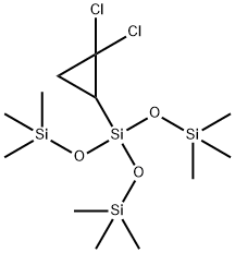 3-(2,2-Dichlorocyclopropyl)-1,1,1,5,5,5-hexamethyl-3-(trimethylsiloxy)pentanetrisiloxane 结构式