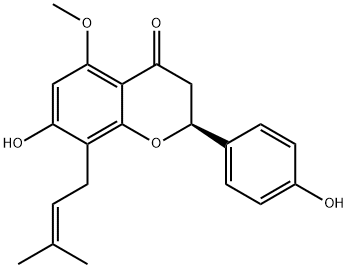 2,3-二氢-7-羟基-2-(4-羟基苯基)-5-甲氧基-8-(3-甲基-2-丁烯基)-4H-1-苯并吡喃-4-酮 结构式