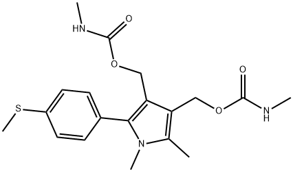 1H-Pyrrole-3,4-dimethanol, 1,2-dimethyl-5-[4- (methylthio)phenyl]-, bi s(methylcarbamate) (ester) 结构式