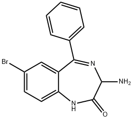 3-AMINO-7-BROMO-5-PHENYL-1,3-DIHYDRO-BENZO[E][1,4]DIAZEPIN-2-ONE 结构式
