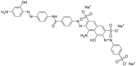 trisodium 4-amino-3-[[4-[[[4-[(4-amino-2-hydroxyphenyl)azo]phenyl]amino]carbonyl]phenyl]azo]-5-hydroxy-6-[(4-sulphonatophenyl)azo]naphthalene-2,7-disulphonate 结构式