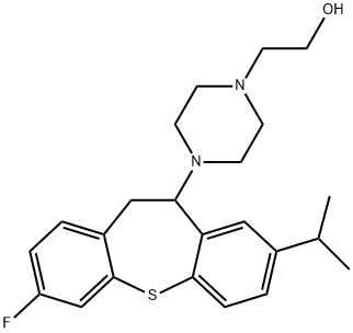 4-[3-fluoro-10,11-dihydro-8-isopropyldibenzo[b,f]thiepin-10-yl]piperazine-1-ethanol 结构式