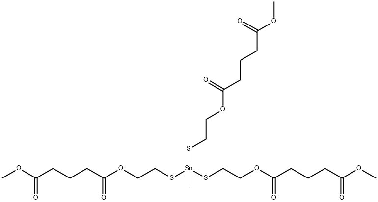 dimethyl 10-[[2-[(5-methoxy-1,5-dioxopentyl)oxy]ethyl]thio]-10-methyl-5,15-dioxo-6,14-dioxa-9,11-dithia-10-stannanonadecanedioate 结构式