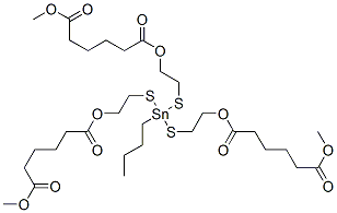 dimethyl 11-butyl-11-[[2-[(6-methoxy-1,6-dioxohexyl)oxy]ethyl]thio]-6,16-dioxo-7,15-dioxa-10,12-dithia-11-stannahenicosanedioate 结构式