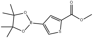 4-(4,4,5,5-四甲基-2-1,3,-二噁硼烷基)噻吩2-甲酸甲酯 结构式