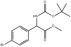 (4-溴苯基)-叔丁氧羰基氨基乙酸甲酯 结构式