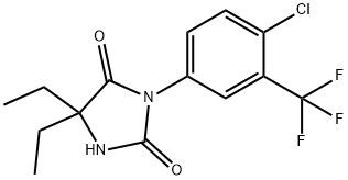 Hydantoin, 3-(4-chloro-alpha,alpha,alpha-trifluoro-m-tolyl)-5,5-diethy l- 结构式