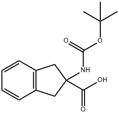 N-叔丁氧羰基-2-氨基茚满-2-羧酸 结构式