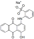 2-[[(9,10-Dihydro-4-hydroxy-9,10-dioxoanthracen)-1-yl]amino]benzenesulfonic acid sodium salt 结构式