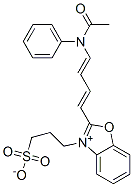 2-[4-[(Acetyl)phenylamino]-1,3-butadienyl]-3-(3-sulfonatopropyl)benzoxazolium 结构式